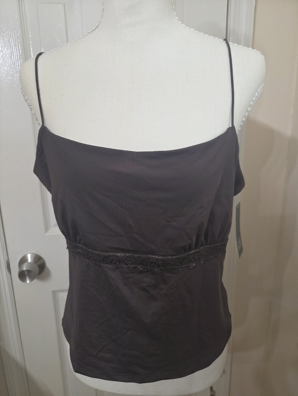 wild fable Chocolate Lace-Trim Spaghetti Strap Cami